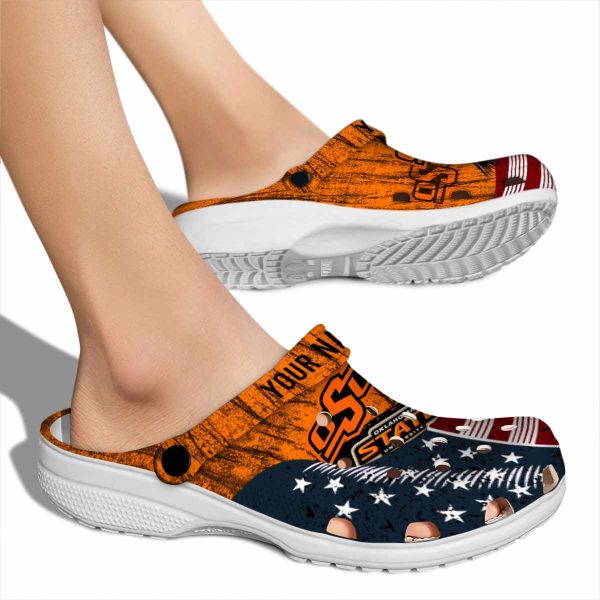 Personalized Oklahoma State Cowboys Star Spangled Side Pattern Crocs High quality