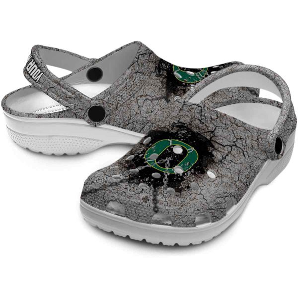 Personalized Oregon Ducks Cracked Ground Texture Crocs Latest Model