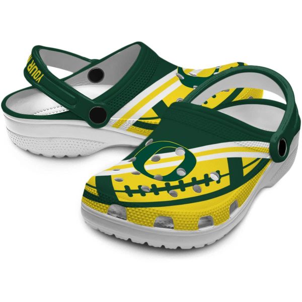 Personalized Oregon Ducks Football Motif Crocs Latest Model