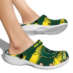 Personalized Oregon Ducks Paint Splatter Graphics Crocs High quality