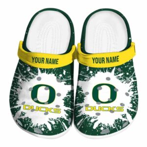 Personalized Oregon Ducks Splash Art Crocs Best selling