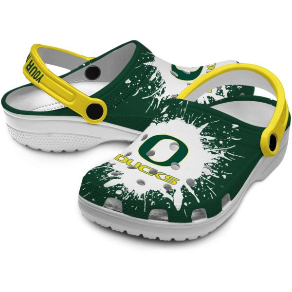 Personalized Oregon Ducks Splash Art Crocs Latest Model