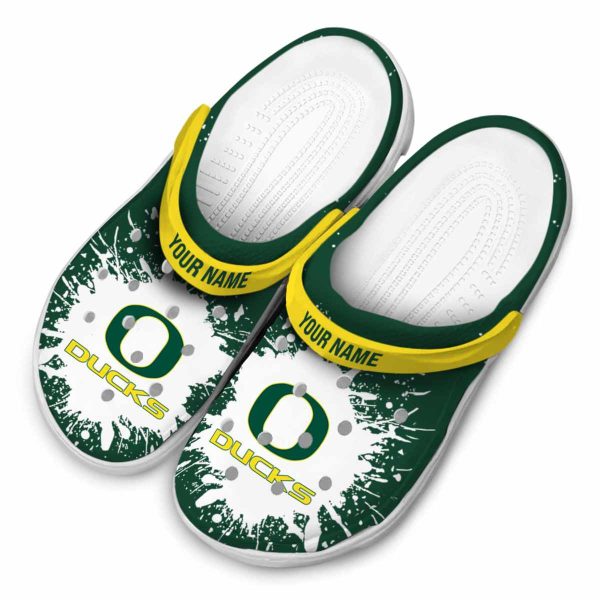 Personalized Oregon Ducks Splash Art Crocs Trendy