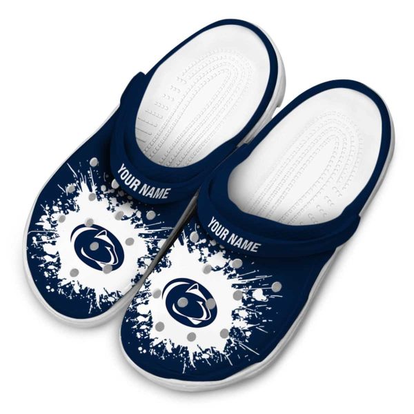 Personalized Penn State Nittany Lions Splatter Background Crocs Trendy