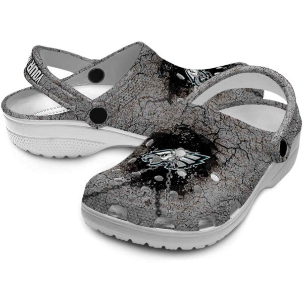 Personalized Philadelphia Eagles Cracked Ground Texture Crocs Latest Model