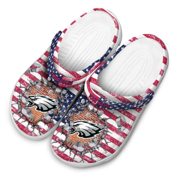 Personalized Philadelphia Eagles Freedom Splinter Crocs Trendy