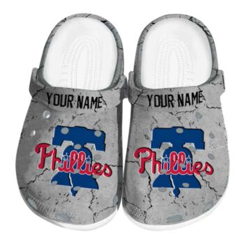Personalized Philadelphia Phillies Cracked Texture Crocs Best selling