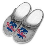 Personalized Philadelphia Phillies Cracked Texture Crocs Best selling