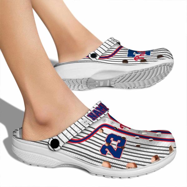 Personalized Philadelphia Phillies Pinstripe Pattern Crocs High quality