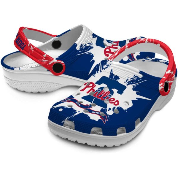 Personalized Philadelphia Phillies Splatter Pattern Crocs Latest Model