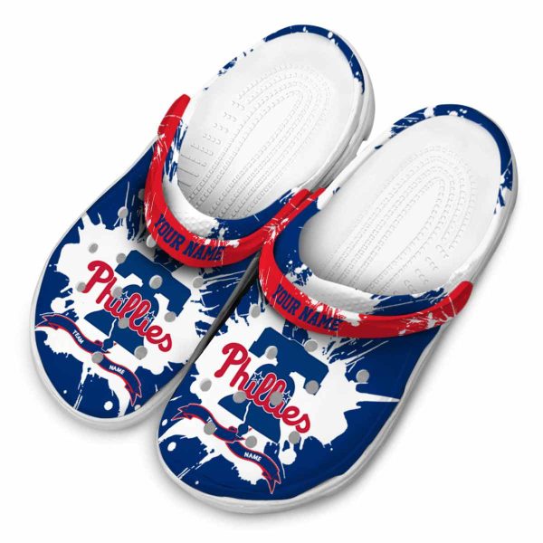 Personalized Philadelphia Phillies Splatter Pattern Crocs Trendy