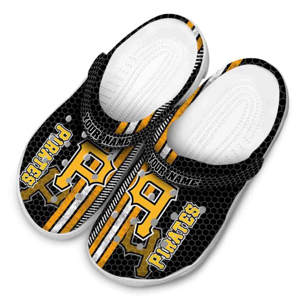 Personalized Pittsburgh Pirates Contrasting Stripes Crocs Trendy