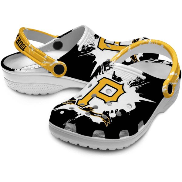 Personalized Pittsburgh Pirates Splatter Pattern Crocs Latest Model