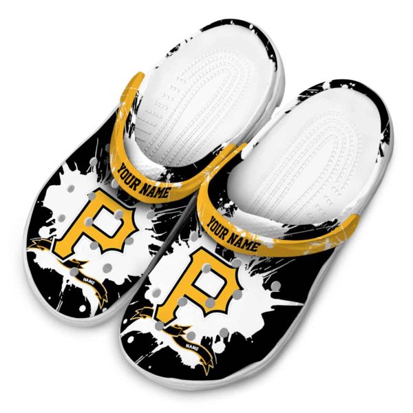 Personalized Pittsburgh Pirates Splatter Pattern Crocs Trendy