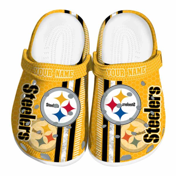 Personalized Pittsburgh Steelers Contrasting Stripes Crocs Best selling