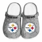 Personalized Pittsburgh Steelers Cracked Texture Crocs Best selling