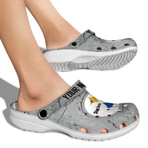 Personalized Pittsburgh Steelers Cracked Texture Crocs High quality