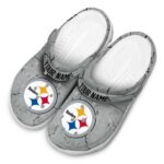Personalized Pittsburgh Steelers Cracked Texture Crocs Best selling