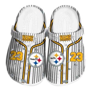 Personalized Pittsburgh Steelers Pinstripe Pattern Crocs Best selling