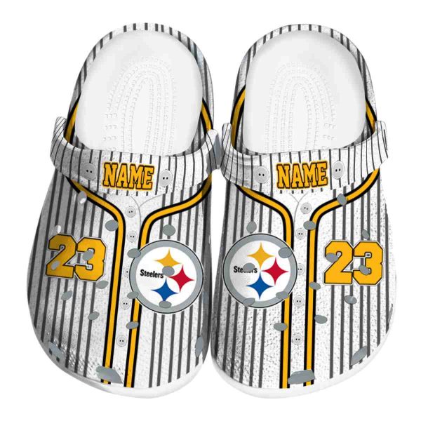 Personalized Pittsburgh Steelers Pinstripe Pattern Crocs Best selling