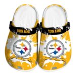 Personalized Pittsburgh Steelers Splatter Pattern Crocs Best selling