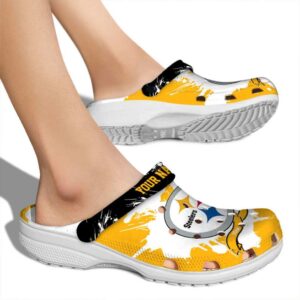 Personalized Pittsburgh Steelers Splatter Pattern Crocs High quality