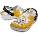 Personalized Pittsburgh Steelers Splatter Pattern Crocs Best selling