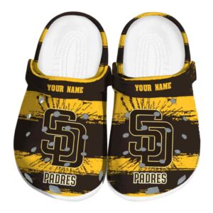 Personalized San Diego Padres Paint Splatter Graphics Crocs Best selling