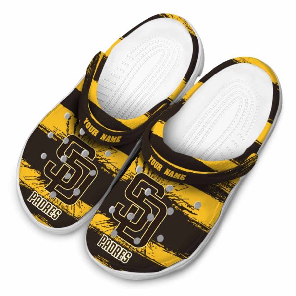 Personalized San Diego Padres Paint Splatter Graphics Crocs Trendy
