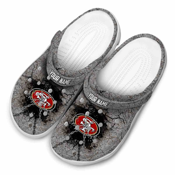 Personalized San Francisco 49ers Cracked Ground Texture Crocs Trendy