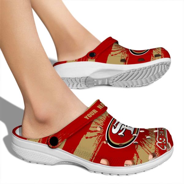 Personalized San Francisco 49ers Paint Splatter Graphics Crocs High quality