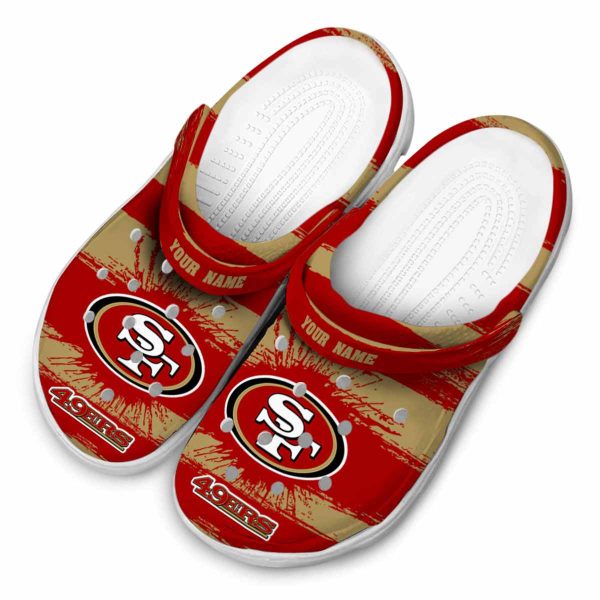 Personalized San Francisco 49ers Paint Splatter Graphics Crocs Trendy