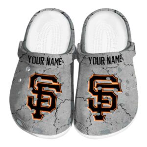 Personalized San Francisco Giants Cracked Texture Crocs Best selling