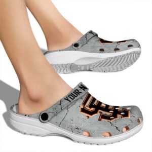 Personalized San Francisco Giants Cracked Texture Crocs High quality