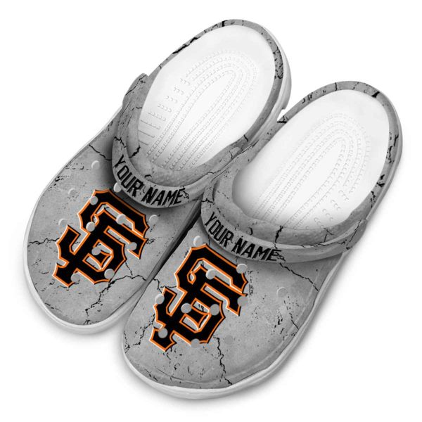 Personalized San Francisco Giants Cracked Texture Crocs Trendy