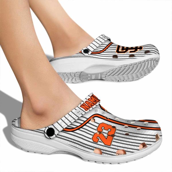 Personalized San Francisco Giants Pinstripe Pattern Crocs High quality
