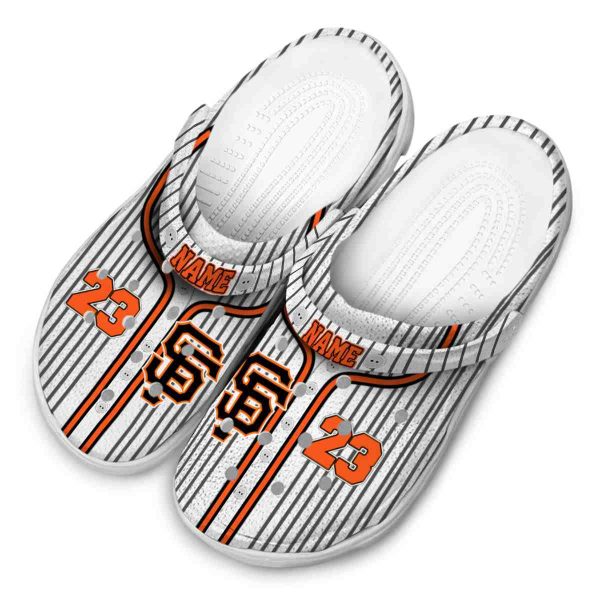 Personalized San Francisco Giants Pinstripe Pattern Crocs Trendy