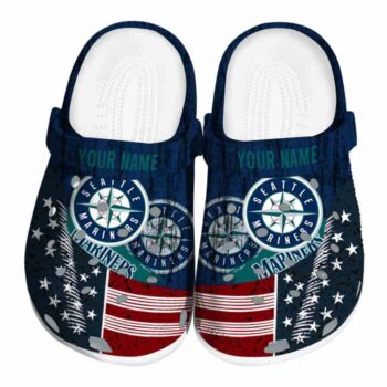 Personalized Seattle Mariners Star Spangled Side Pattern Crocs Best selling
