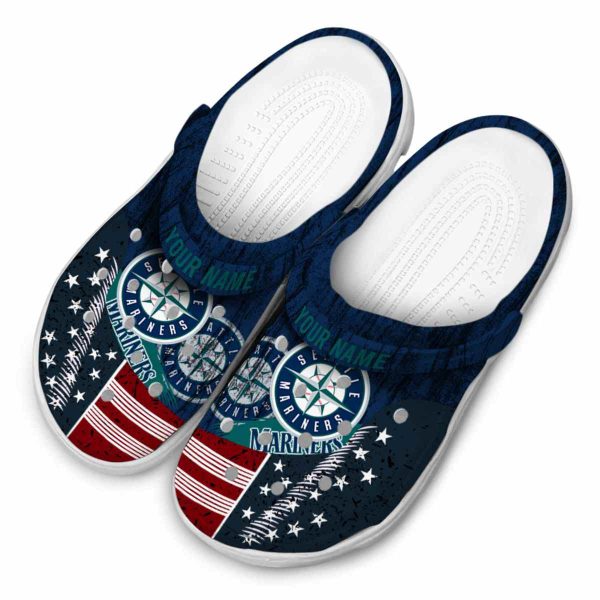 Personalized Seattle Mariners Star Spangled Side Pattern Crocs Trendy