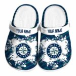 Personalized Seattle Mariners Zigzag Paint Burst Crocs Best selling