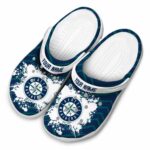 Personalized Seattle Mariners Zigzag Paint Burst Crocs Best selling
