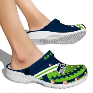 Personalized Seattle Seahawks Football Motif Crocs High quality