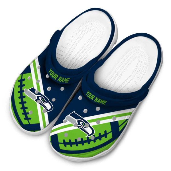 Personalized Seattle Seahawks Football Motif Crocs Trendy