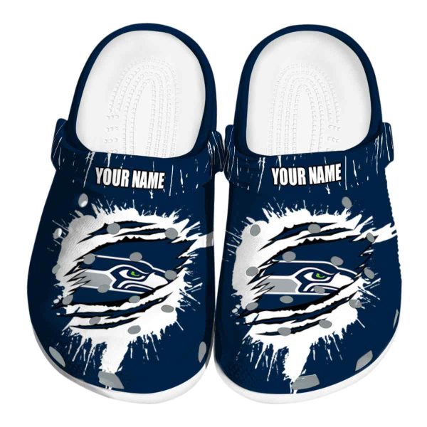 Personalized Seattle Seahawks Splash Motif Background Crocs Best selling