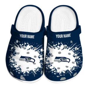 Personalized Seattle Seahawks Splatter Background Crocs Best selling