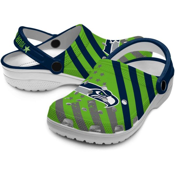 Personalized Seattle Seahawks Star Spangled Graphic Crocs Latest Model