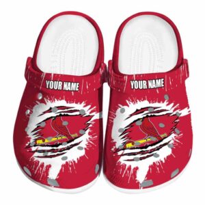 Personalized St Louis Cardinals Splash Motif Background Crocs Best selling