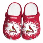 Personalized St Louis Cardinals Splatter Background Crocs Best selling