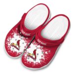 Personalized St Louis Cardinals Splatter Background Crocs Best selling