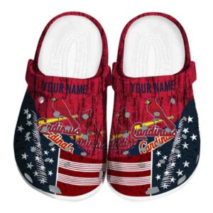 Personalized St Louis Cardinals Star Spangled Side Pattern Crocs Best selling